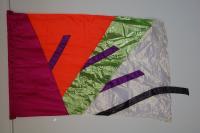 11 Black green pink Flags