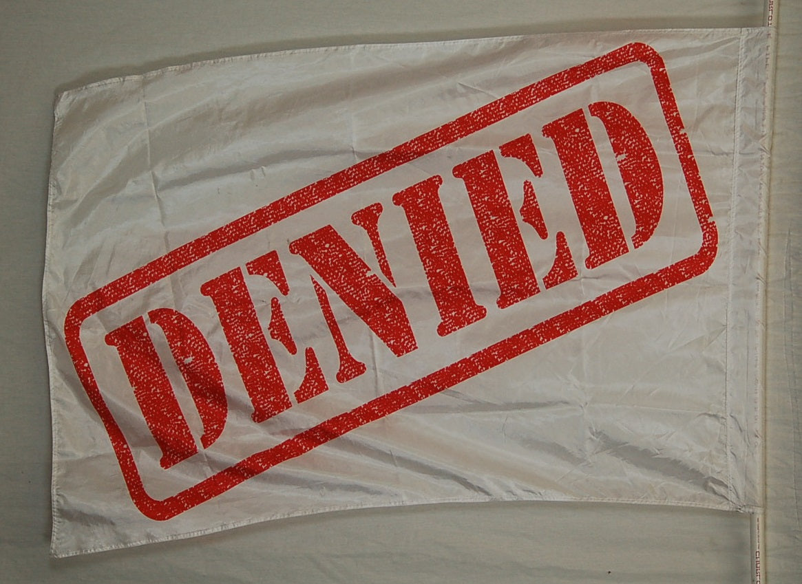 44 Red Print Denied Flags