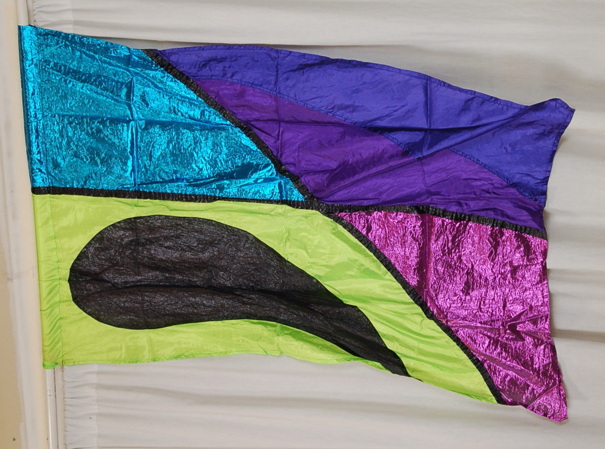 20 Purple green black blue Flags