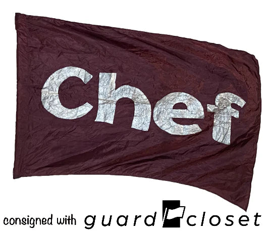 15 total maroon w/silver painted "Mom" flags