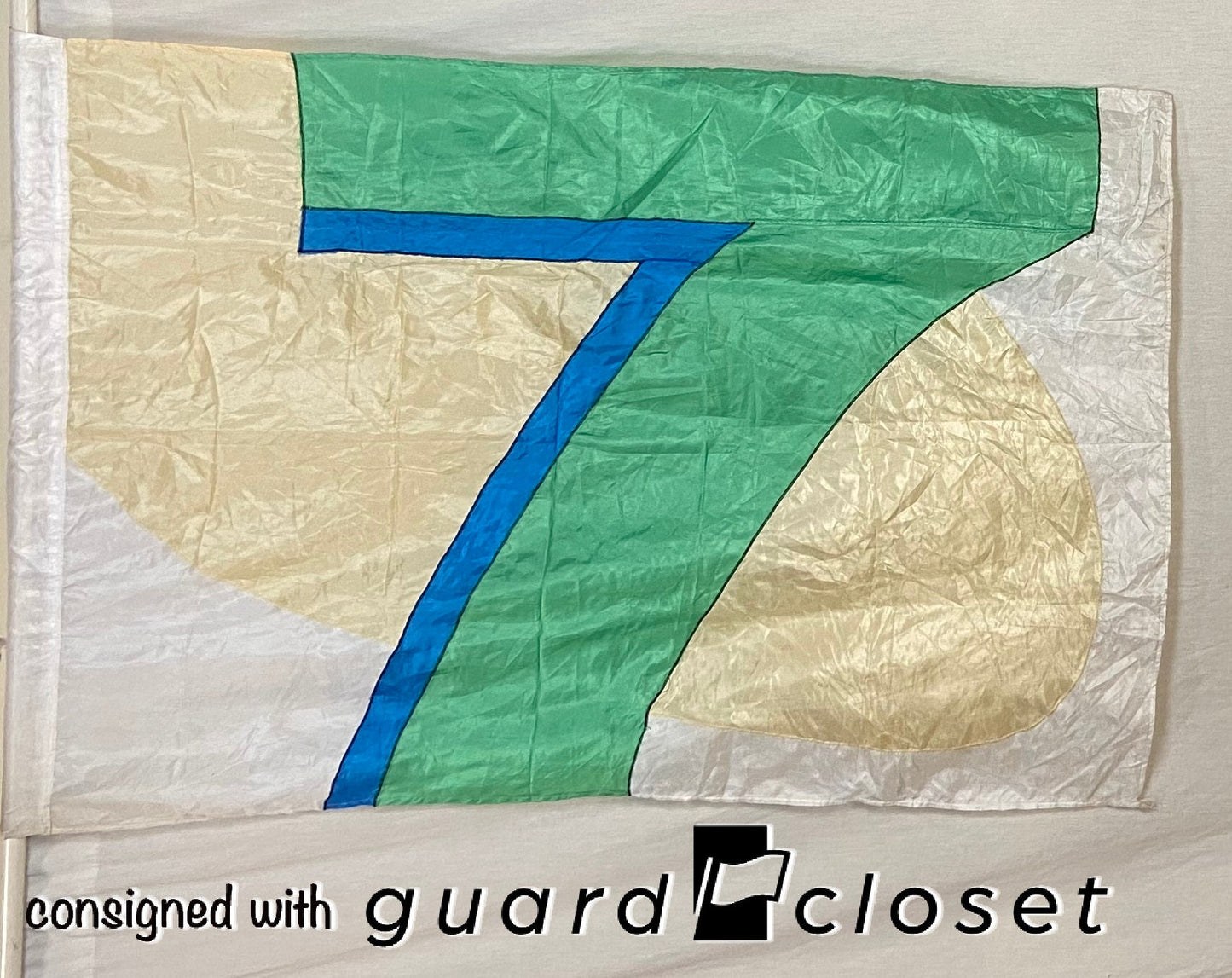 12 ivory white green blue number 7 flags