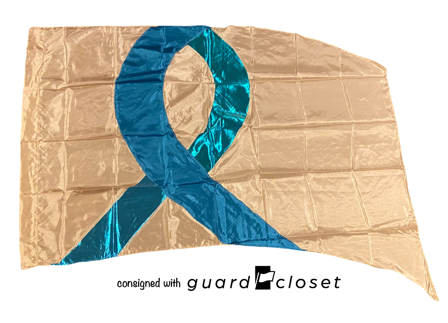 17 tan teal ribbon flags
