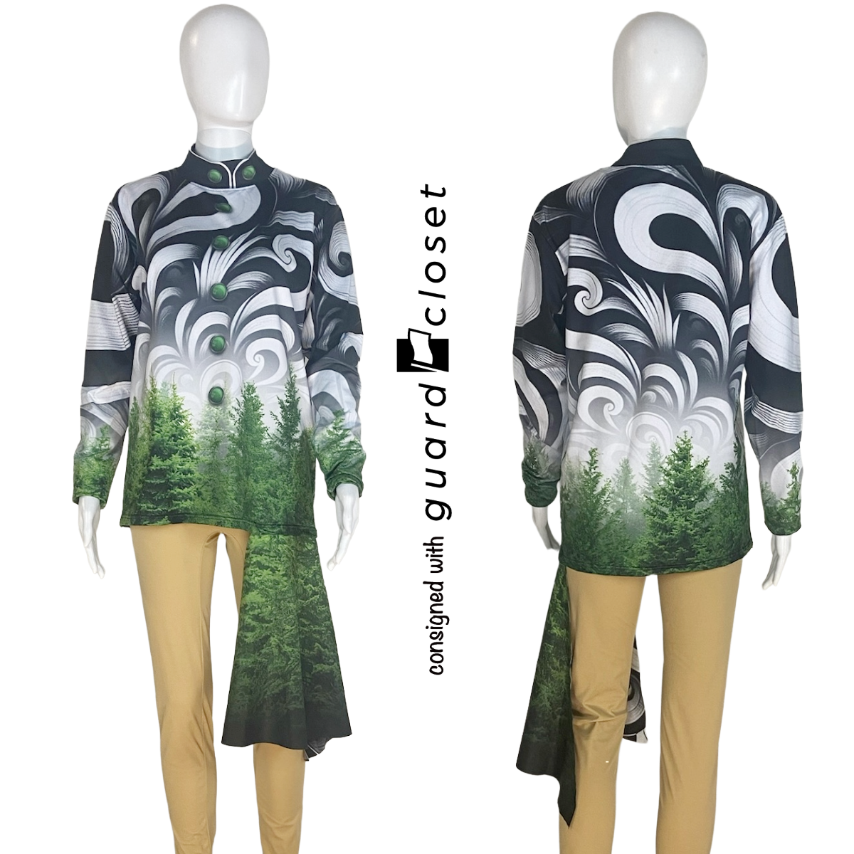 103 Black Green White Nature Trees Performance Tops by Prop Vinyls