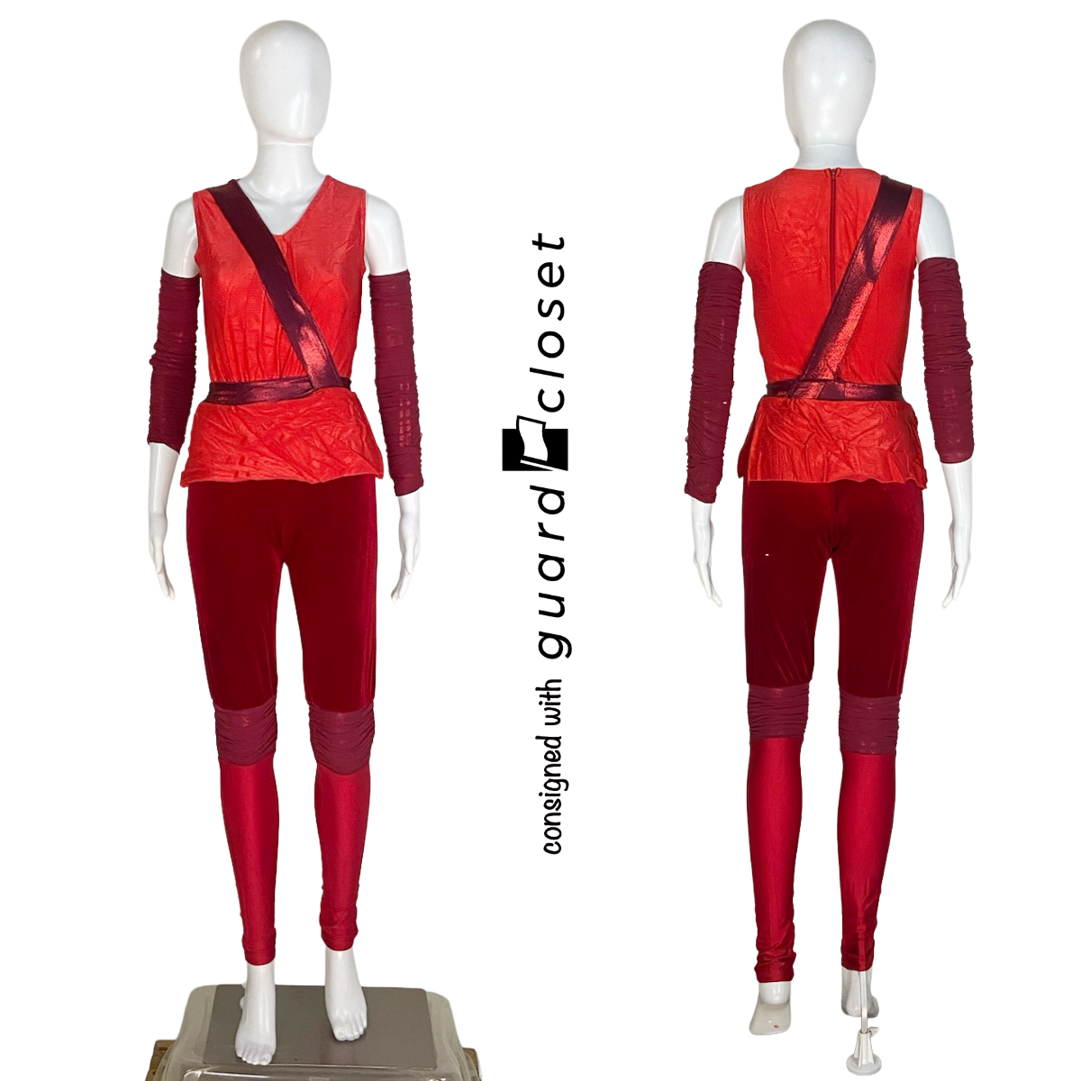 12 Red Sleeveless Unitards and Shrug Jackets CCD1120-A by Creative Costuming & Designs