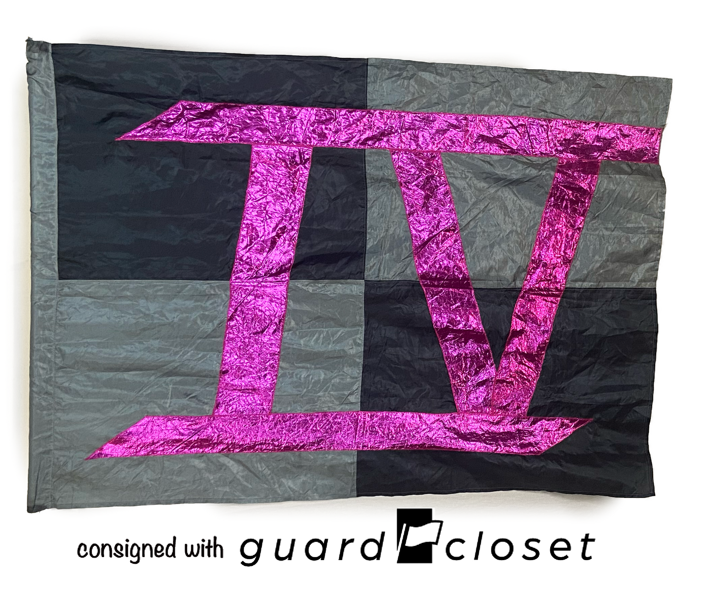 12 gray fuchsia "4" numeral flags