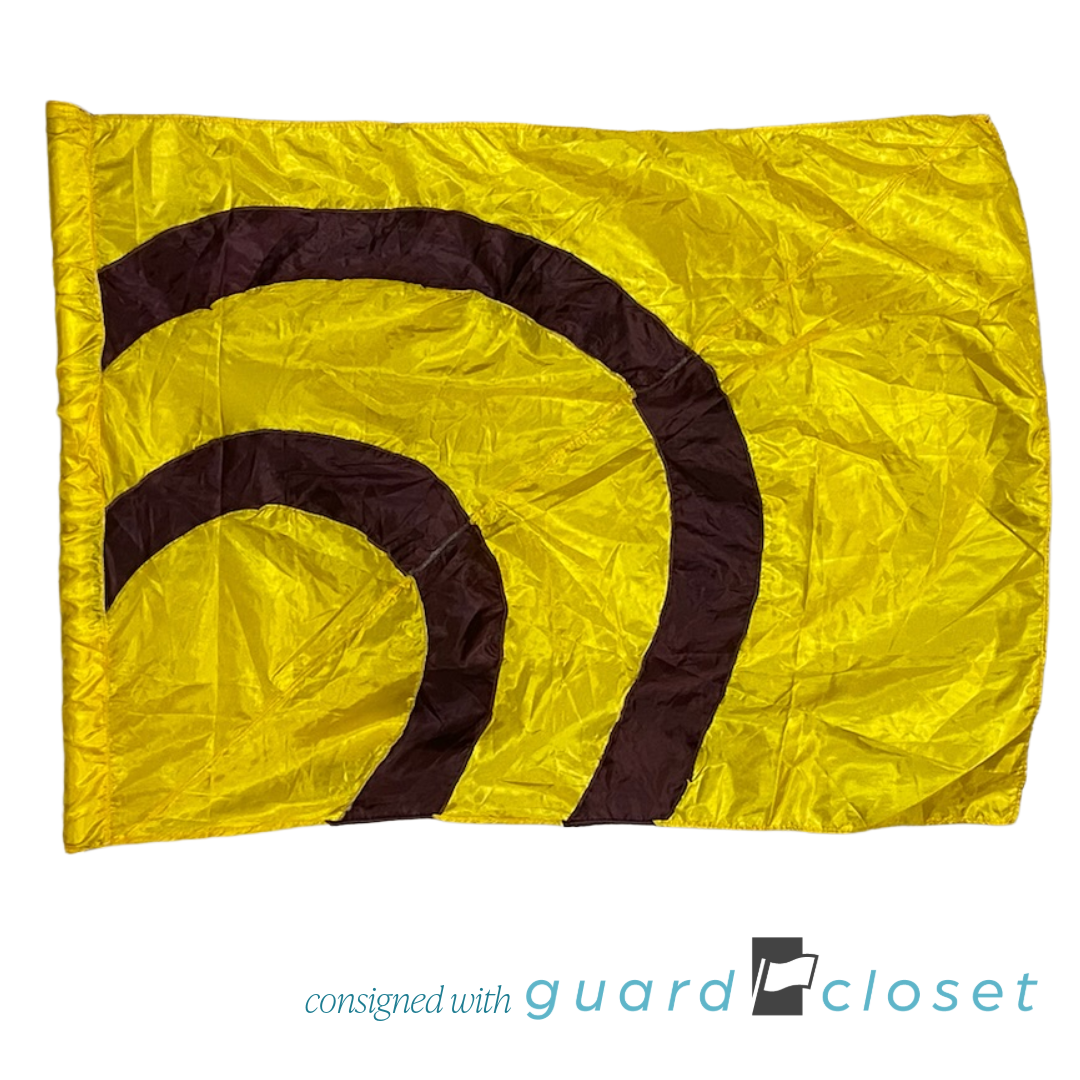 9 Yellow with Maroon Arcs Flags