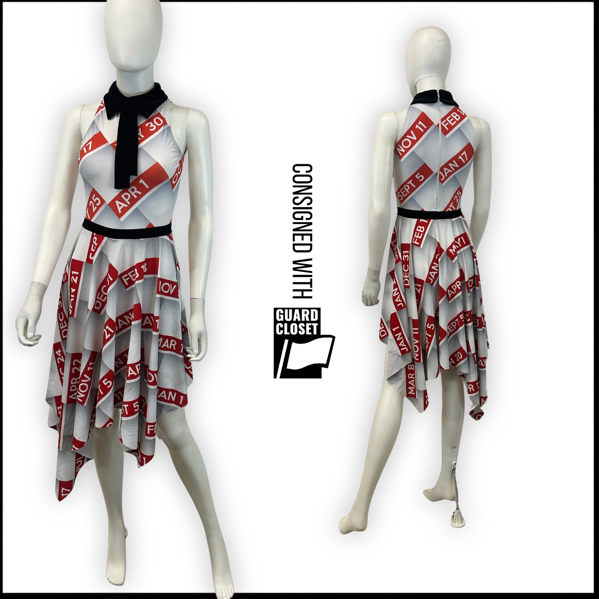 Leotard dresses with calendar pages | F. J. Miller | Set of 42