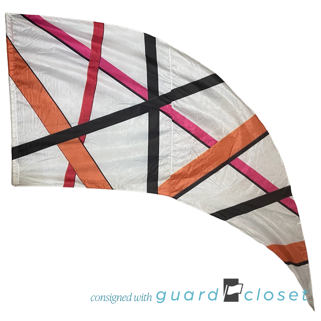 64 Orange Pink and Black Intersecting Angles Swing Flags