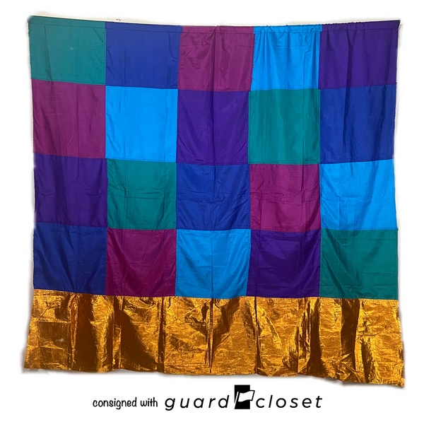 4 jewel tone copper block oversized flags