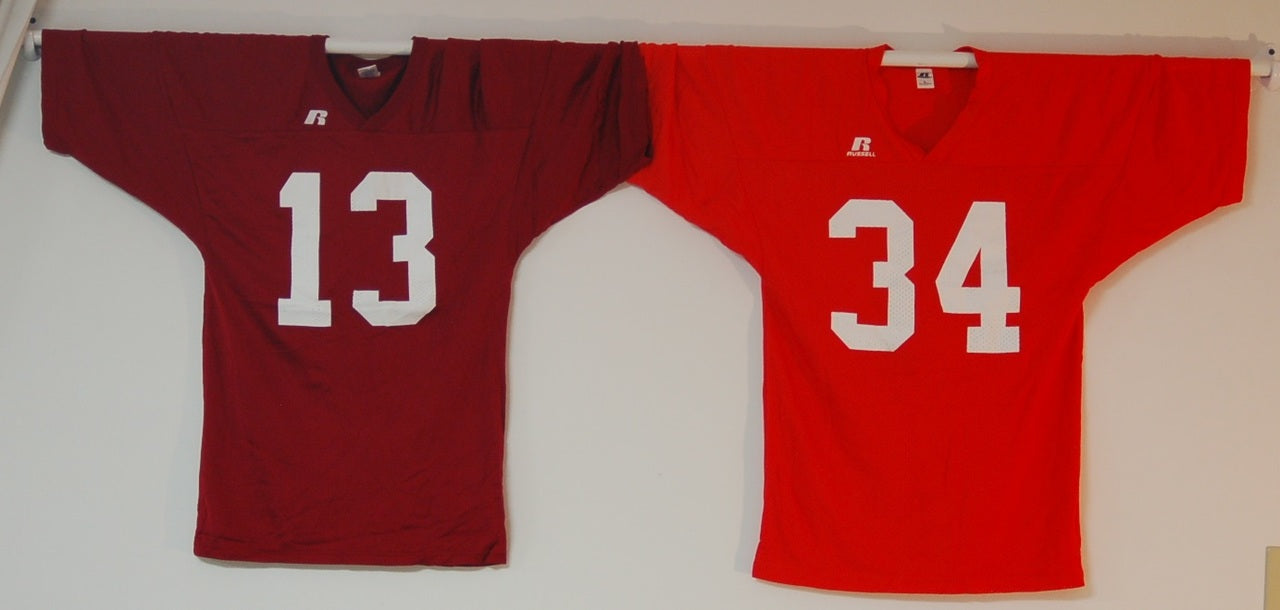 12 total sports football jerseys (6 Of Each Color)