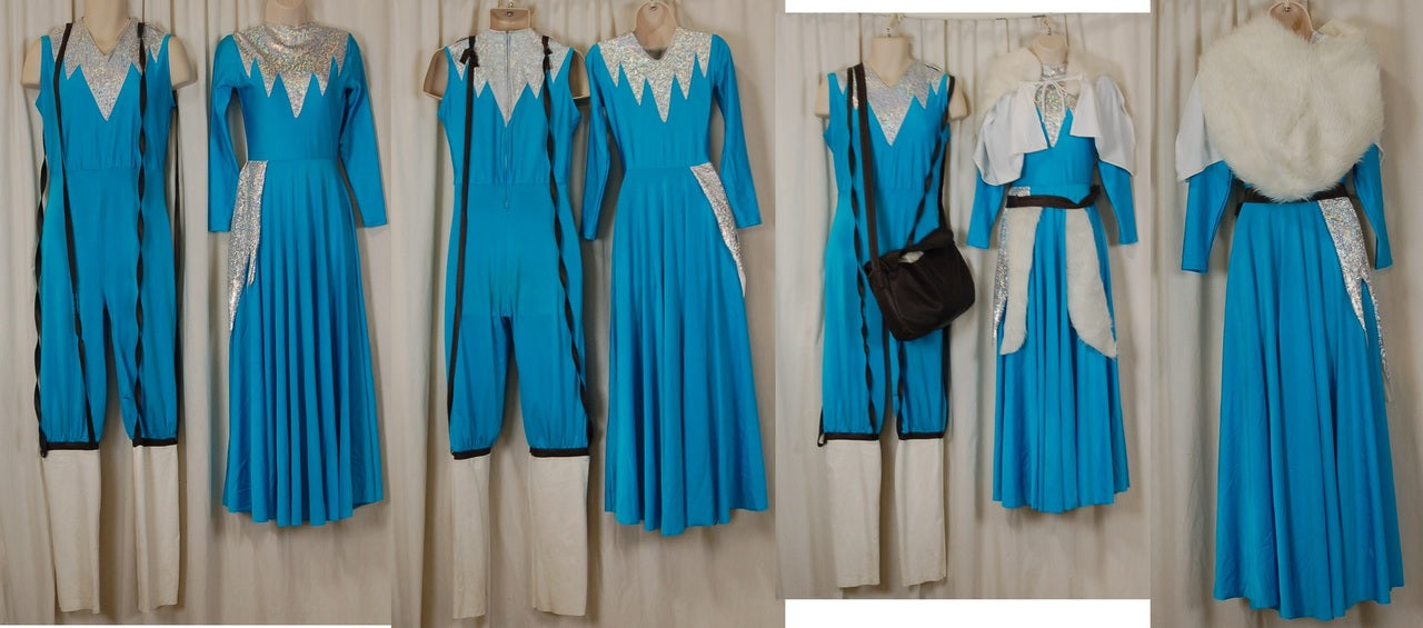 9 Blue Dresses + 1 Male Uniform