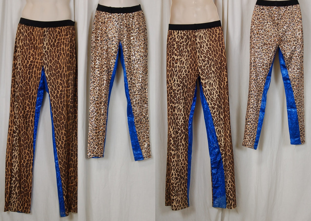 56 blue animal print female pants+ 2 male pants