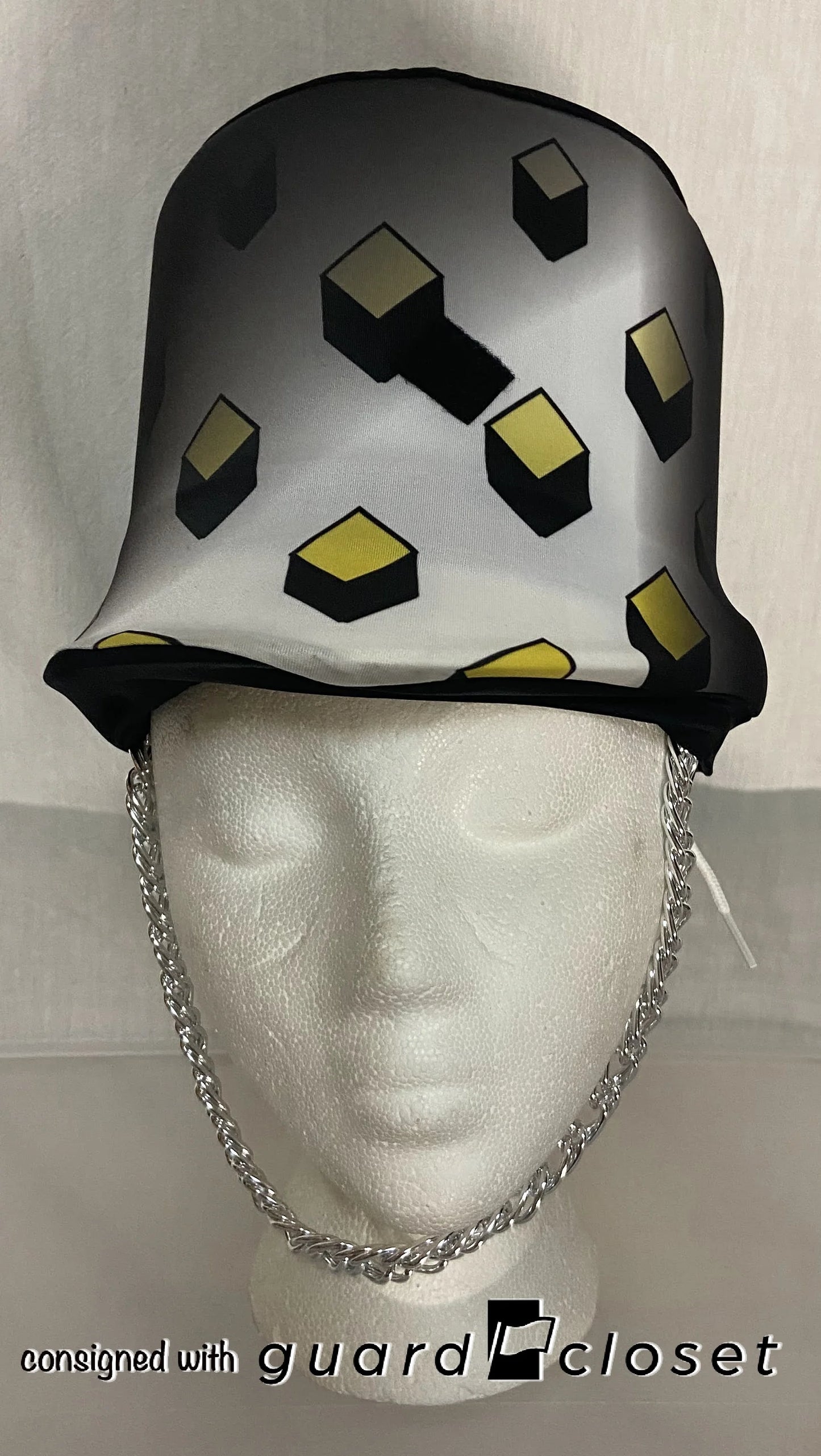 61 Black white orange yellow "cube" Vivace Performance Tops + 68 Coordinating Shako Covers