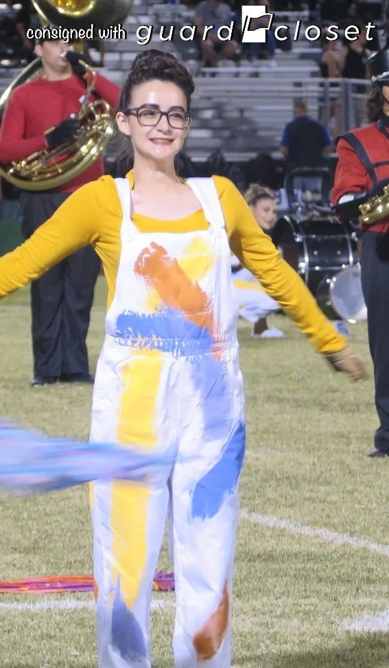 12 White Multicolor Painters Overalls