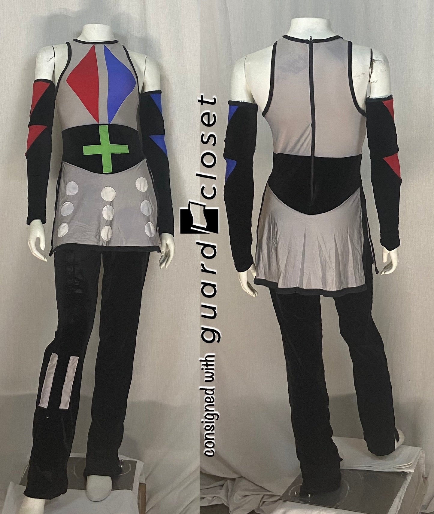 25 black red blue green knight medieval FJM unitards + sleeves