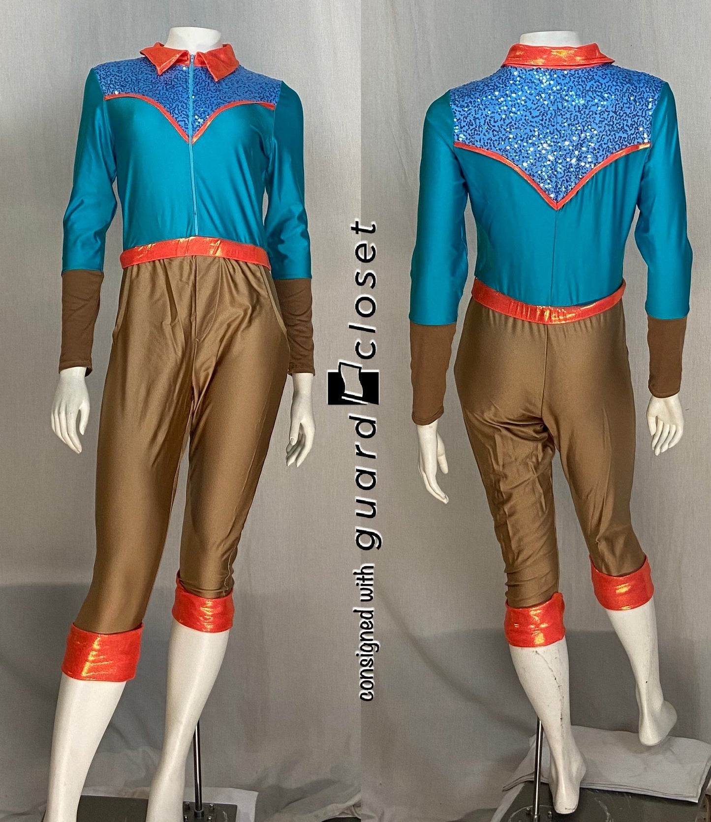 11 blue orange aqua brown Western cowboy costumes by Creative Costuming & Designs