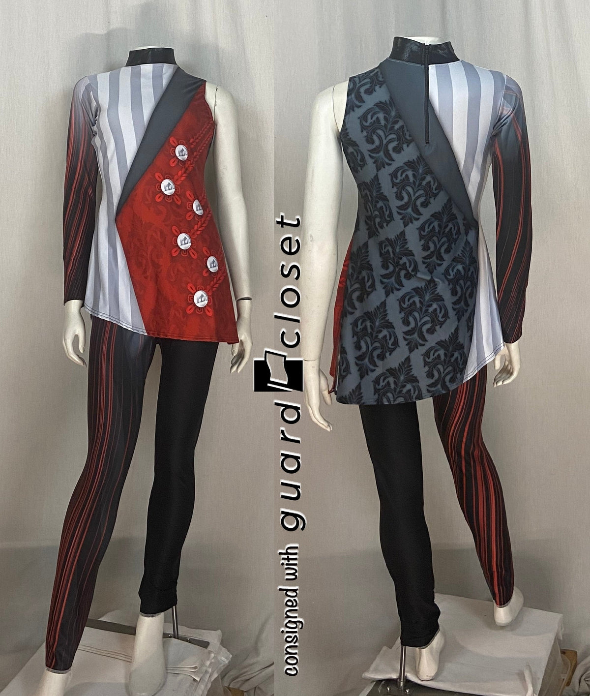 8 complete red black gray Victorian spooky circus Style Plus uniforms