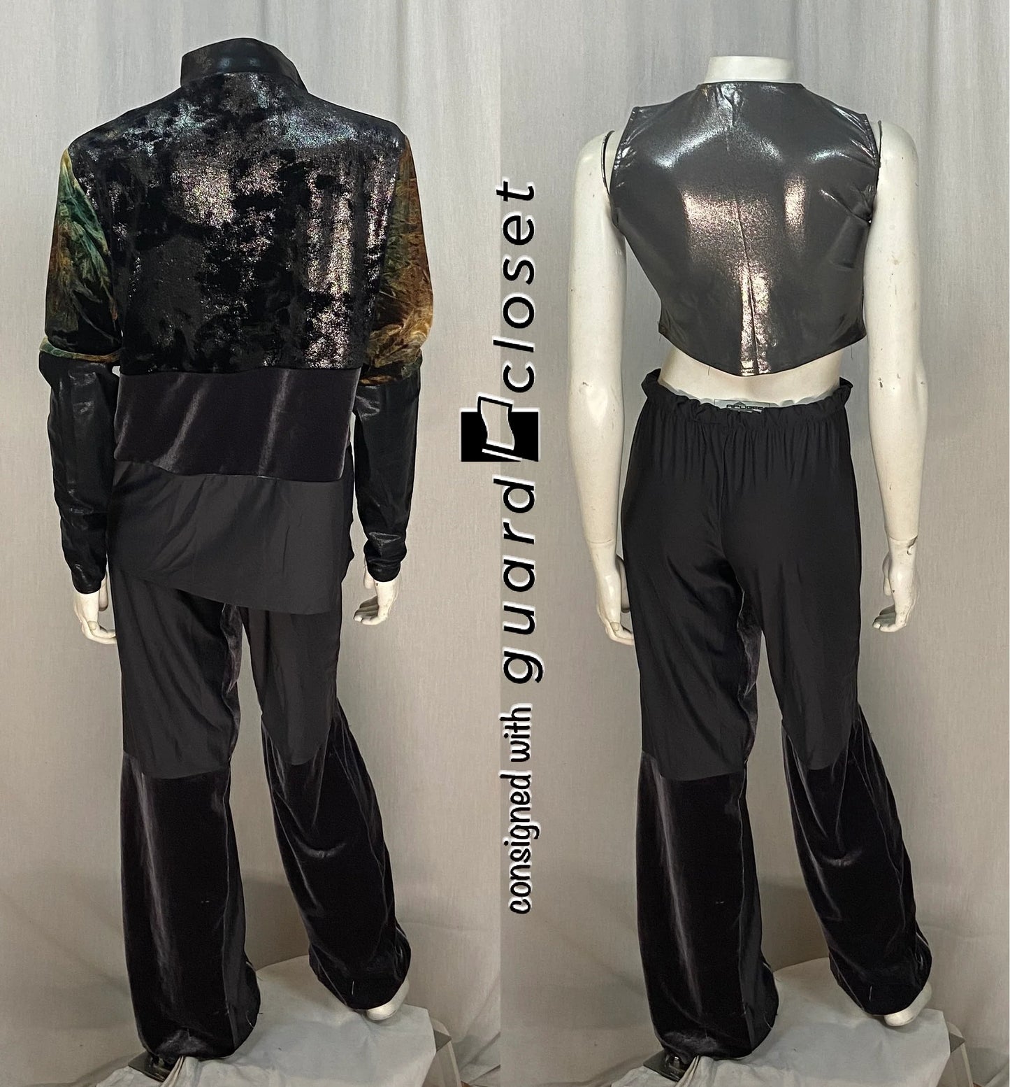 26 gray pants + 29 silver tops + 27 gray multicolor zip up jackets Creative Costuming & Designs