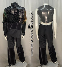 Load image into Gallery viewer, 26 gray pants + 29 silver tops + 27 gray multicolor zip up jackets Creative Costuming & Designs