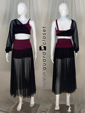Load image into Gallery viewer, 26 maroon black tops + 21 black skirts Skinz