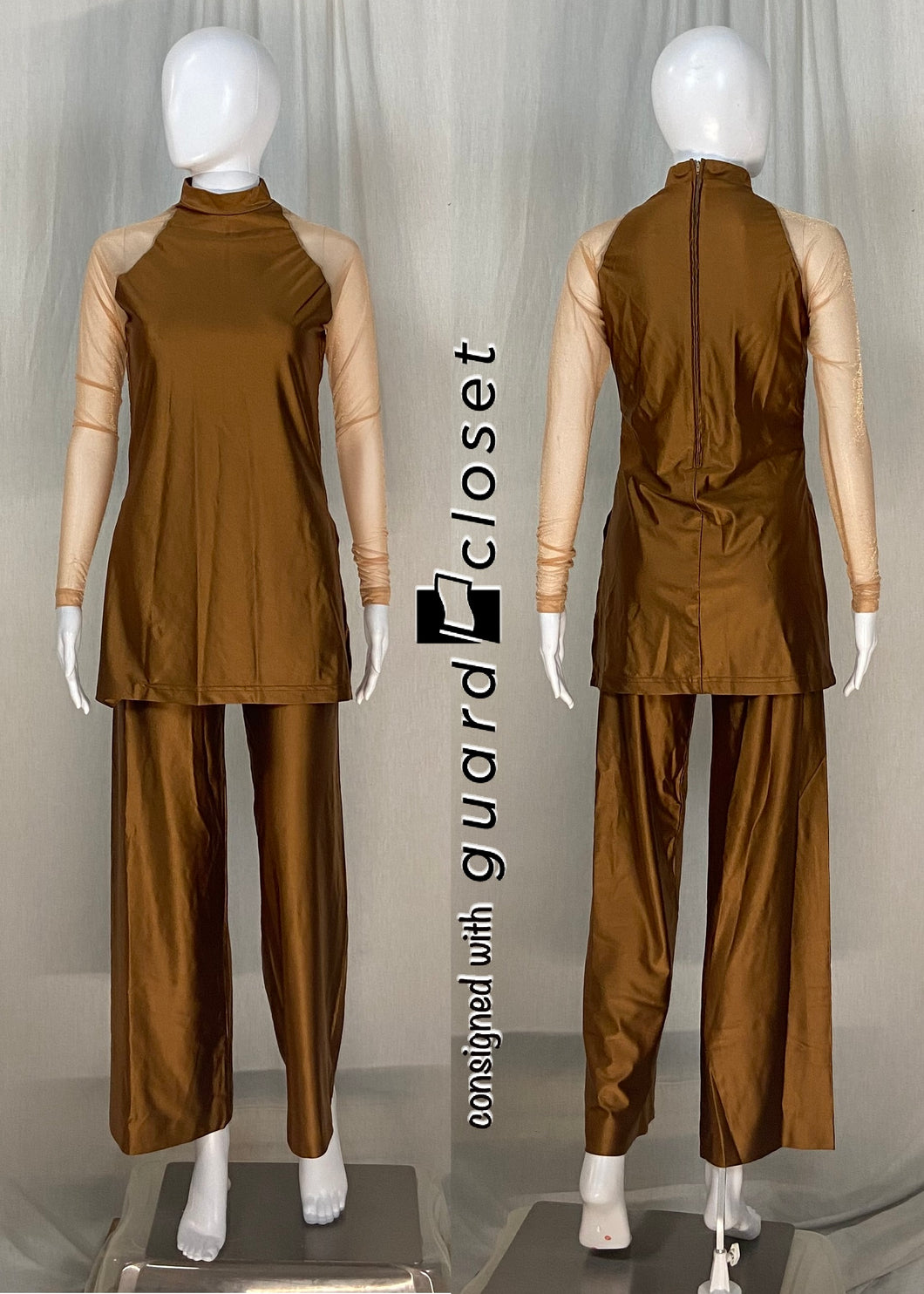 5 bronze long sleeve tops + 18 bronze pants Pep Threads