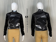 Load image into Gallery viewer, 23 black geometric Showday Designs performance tops
