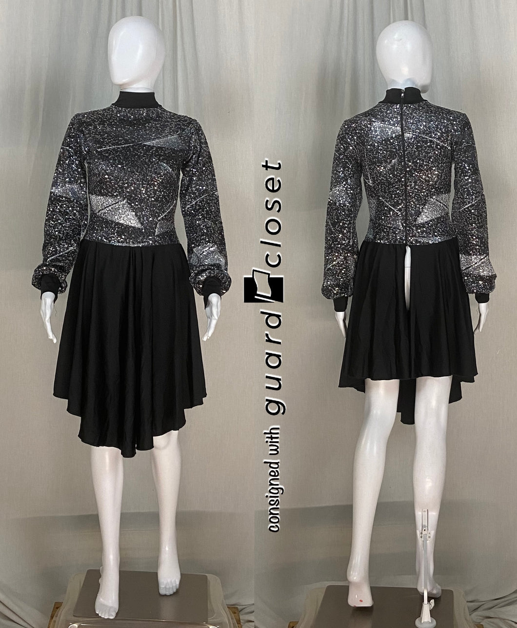 8 black geometric long sleeve Showday Designs dresses