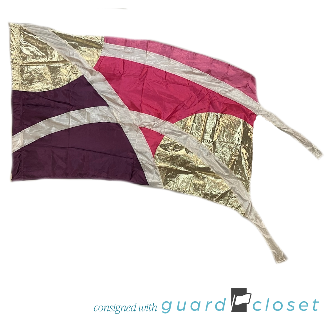 10 Maroon Pink Ivory Gold Flags by McCormicks