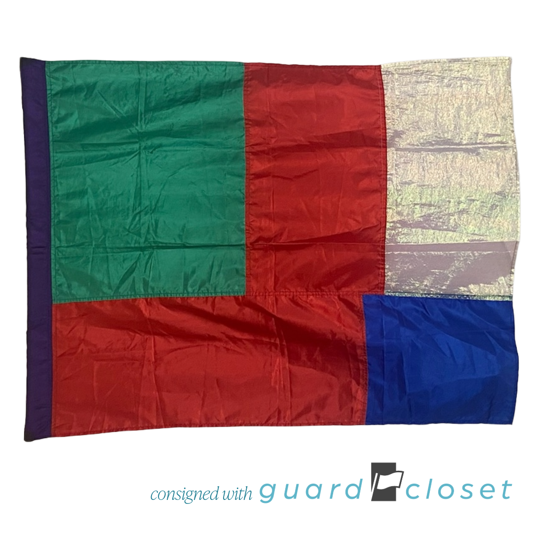 10 Green Red Blue Iridescent Block Flags