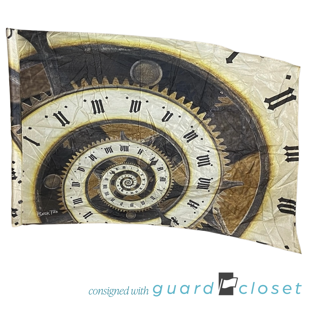 8 Brown Beige Spiral Clock Time Flags