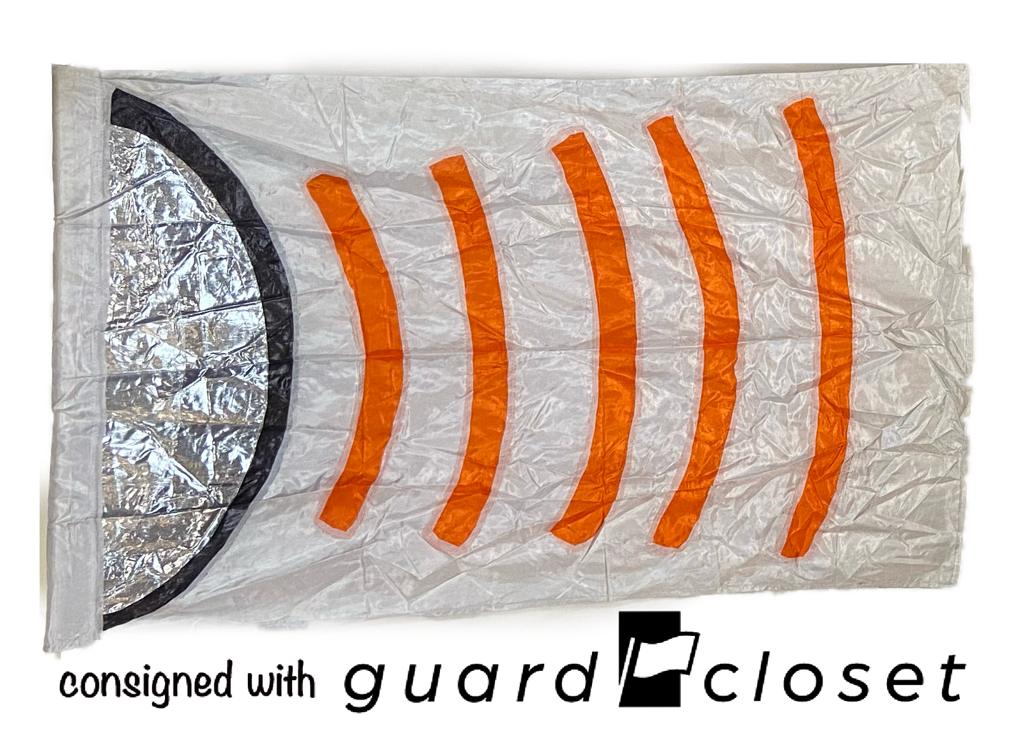 6 White Orange Black Sound Wave Flags