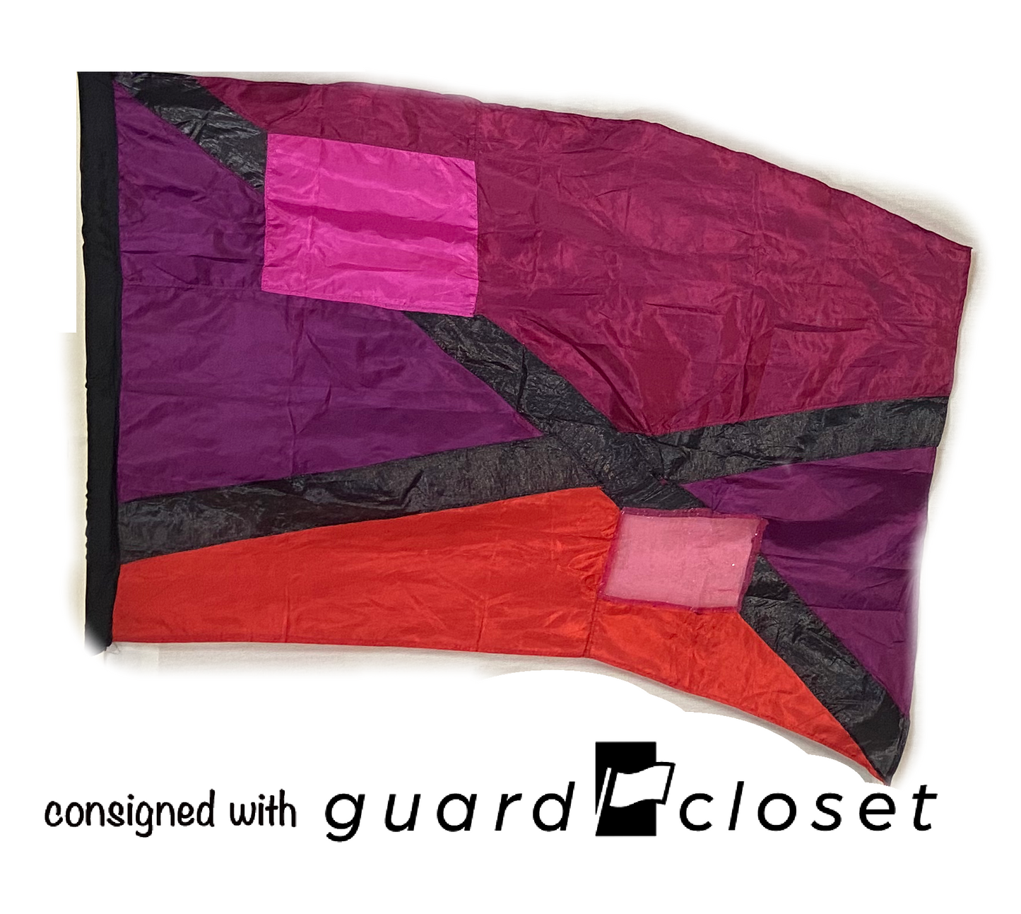 7 red purple pink black flags