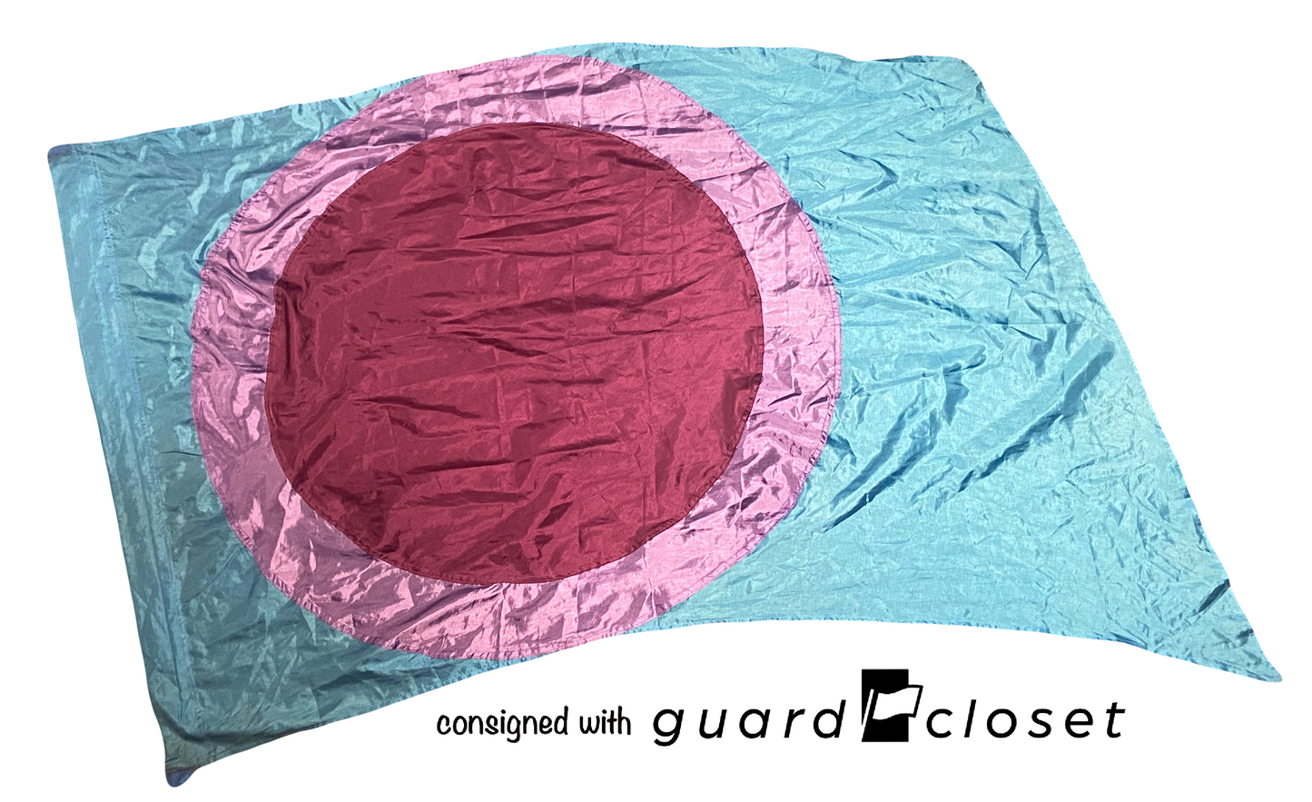 5 teal purple maroon circle flags