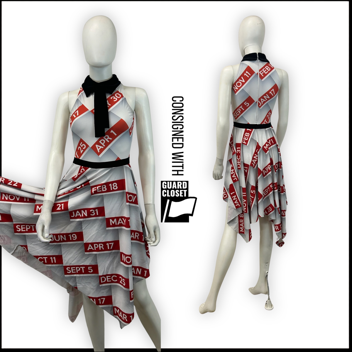 Leotard dresses with calendar pages | F. J. Miller | Set of 42