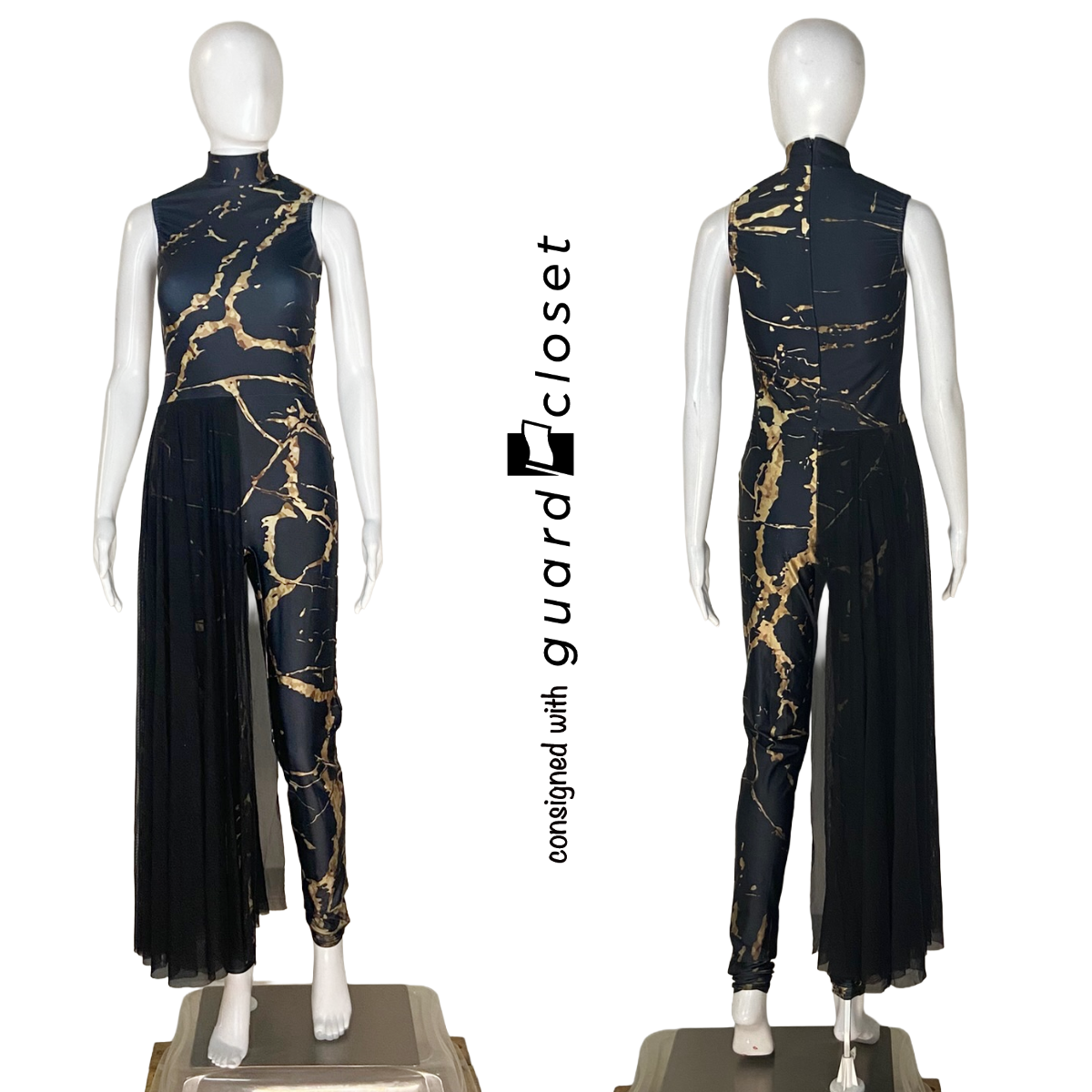 Black Gold Marble Sleevless Unitards | McCormicks | Set of 17