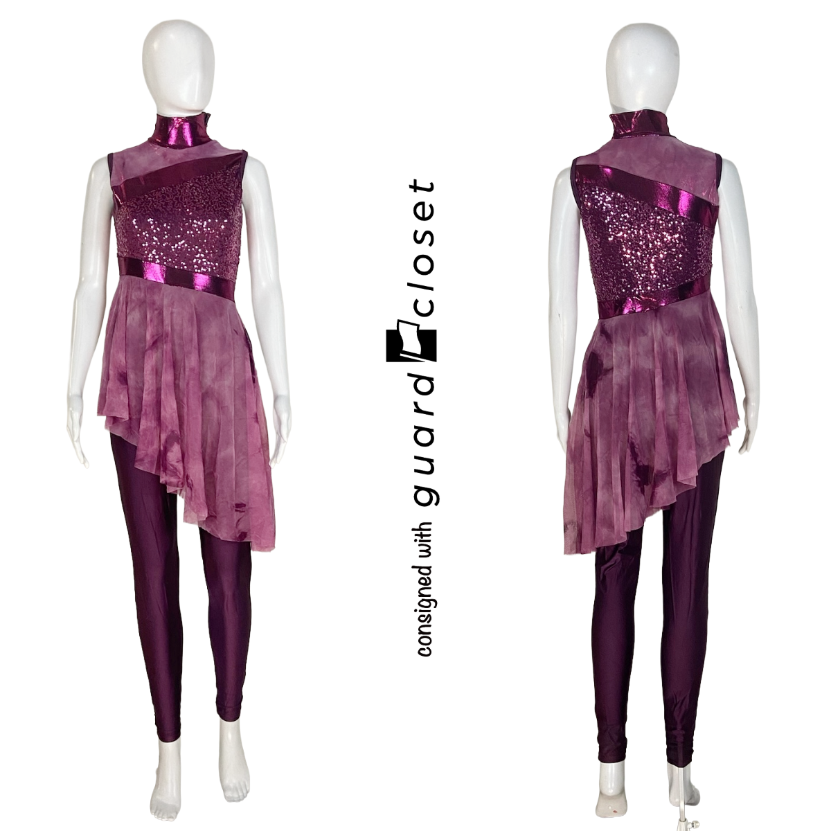 7 Magenta Sleeveless Skirted Unitards by Showday