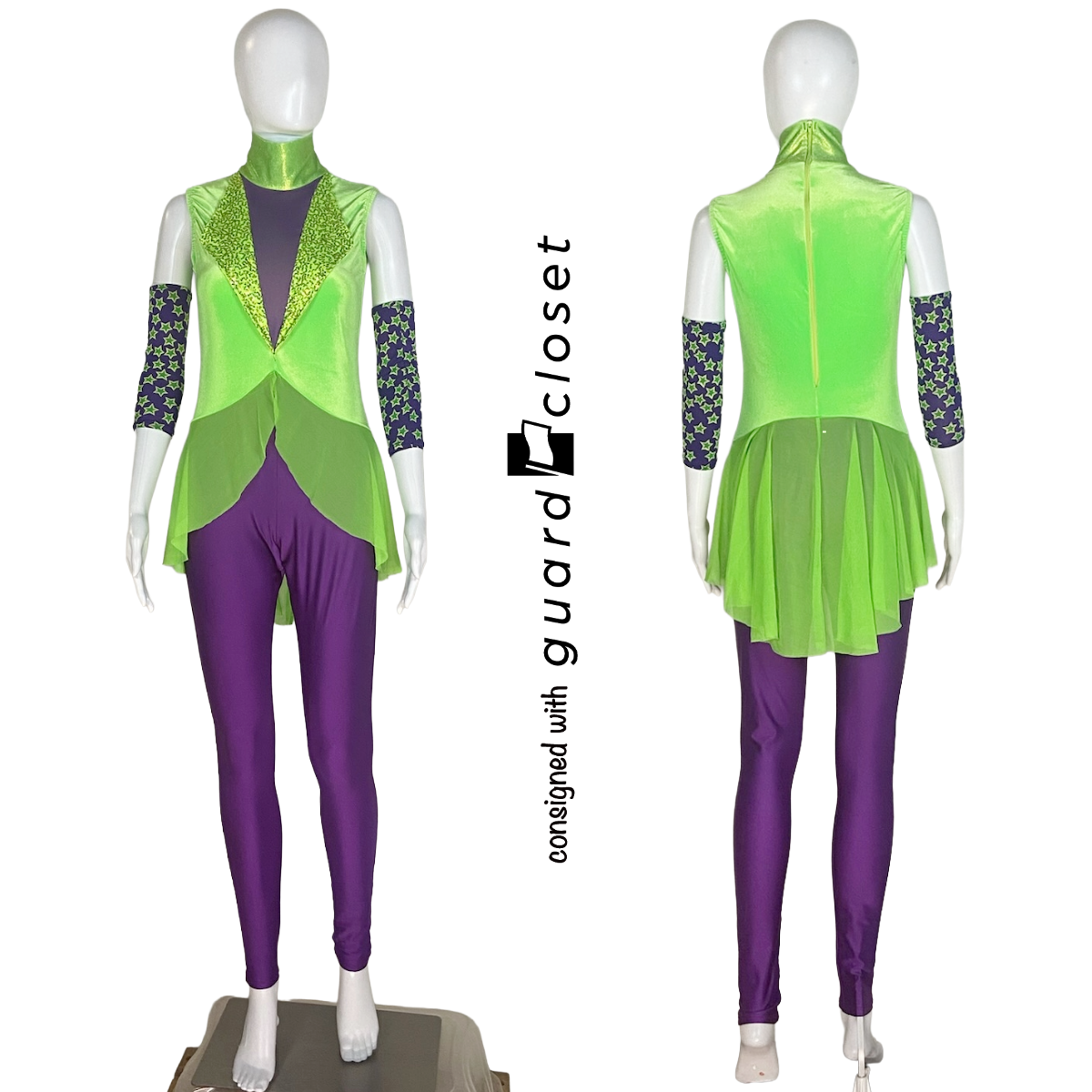 26 Purple and Green Sleeveless Unitards by Creative Costuming & Designs