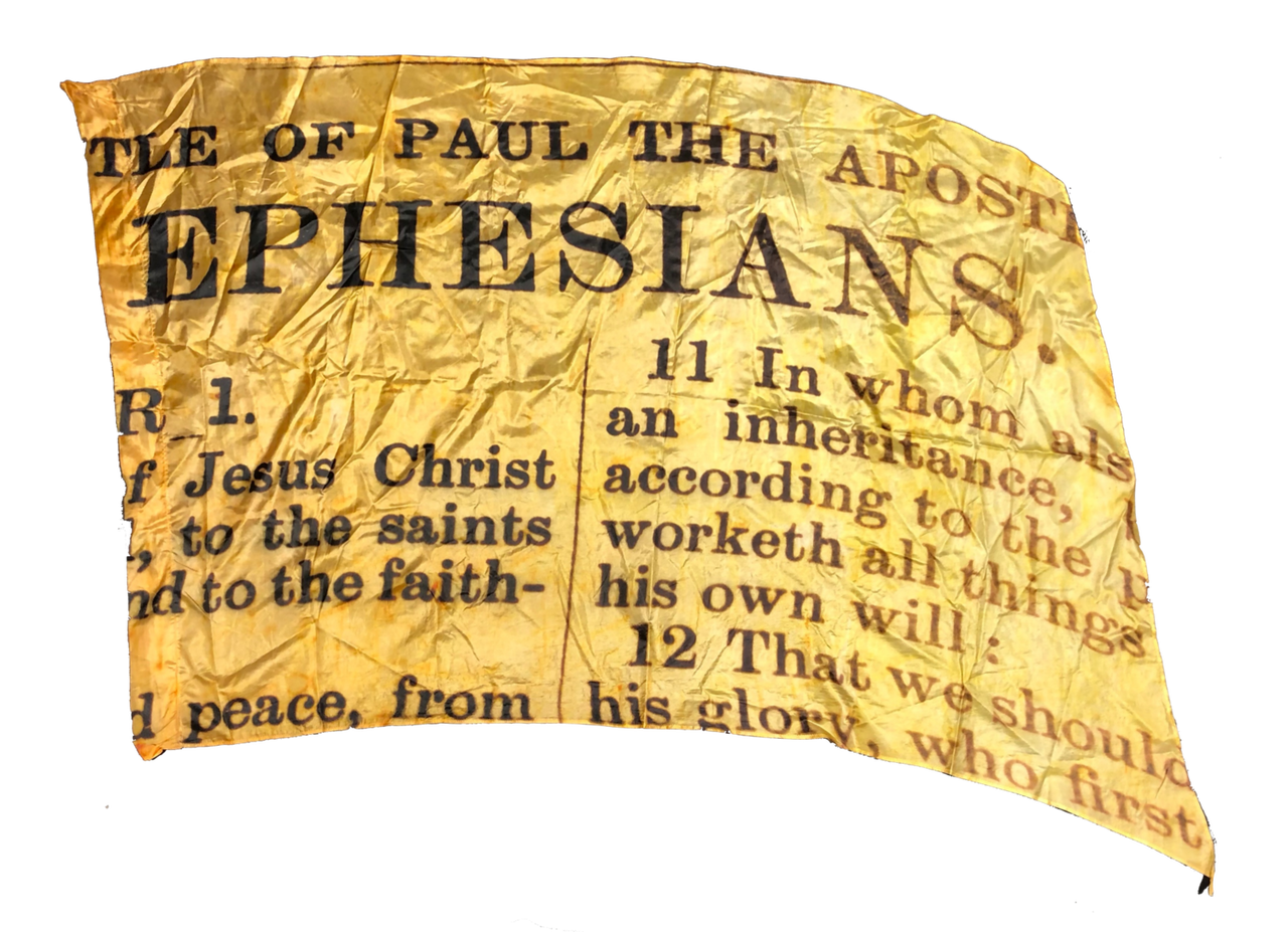 70 beige gold Bible scripture Winter Guard Tarps flags- Varied Designs