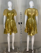Load image into Gallery viewer, 14 gold dresses + 4 ivory gold unitards/vests Creative Costuming &amp; Designs
