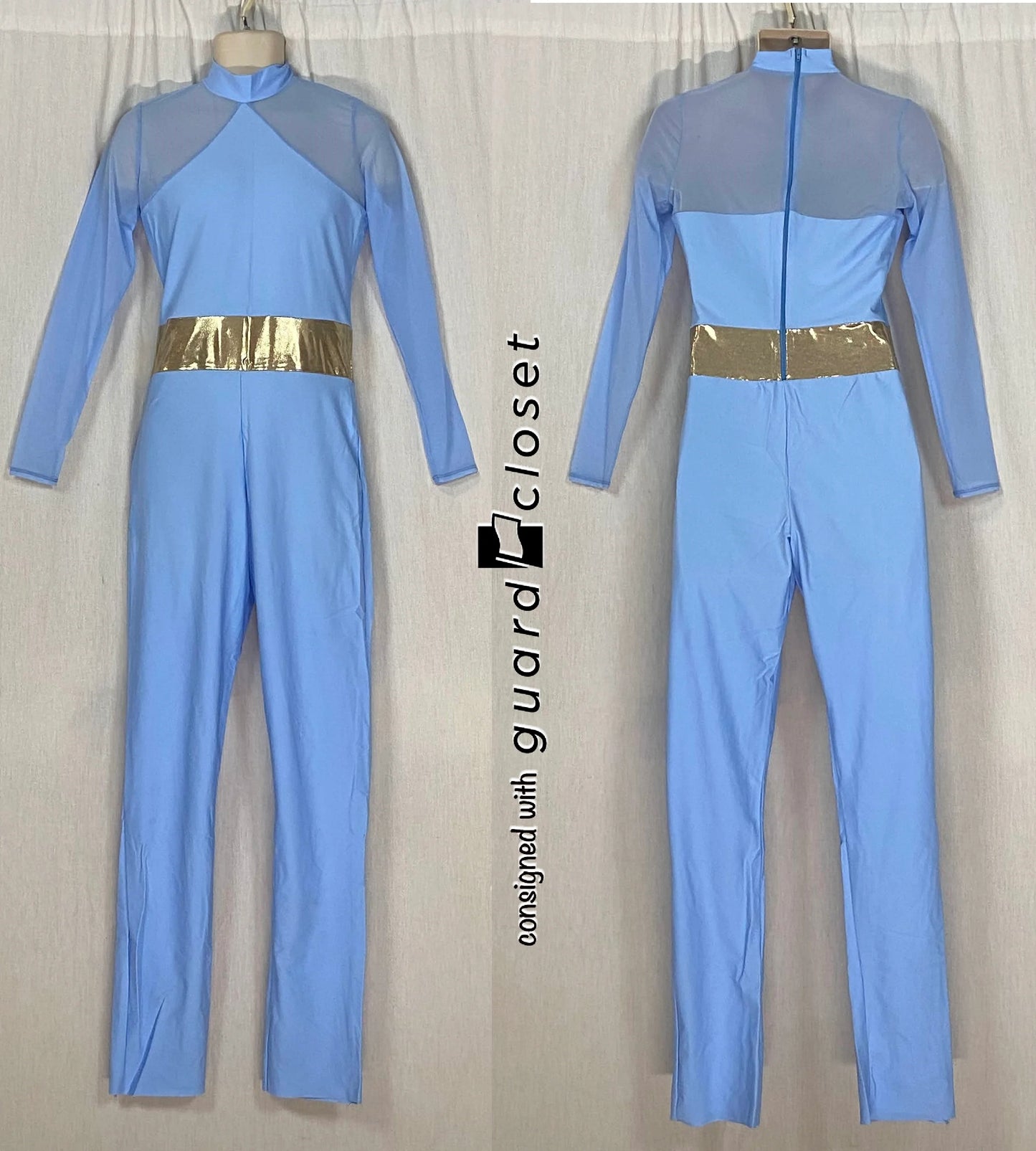 10 light blue gold long sleeve shortards + 2 long sleeve unitards Creative Costuming & Designs