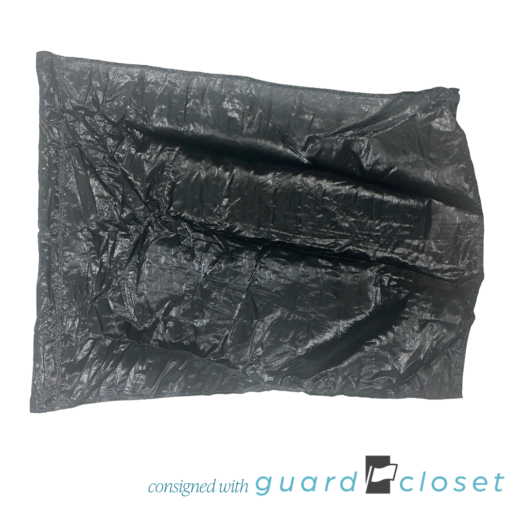 9 Solid Black Lame Rectangle Flags