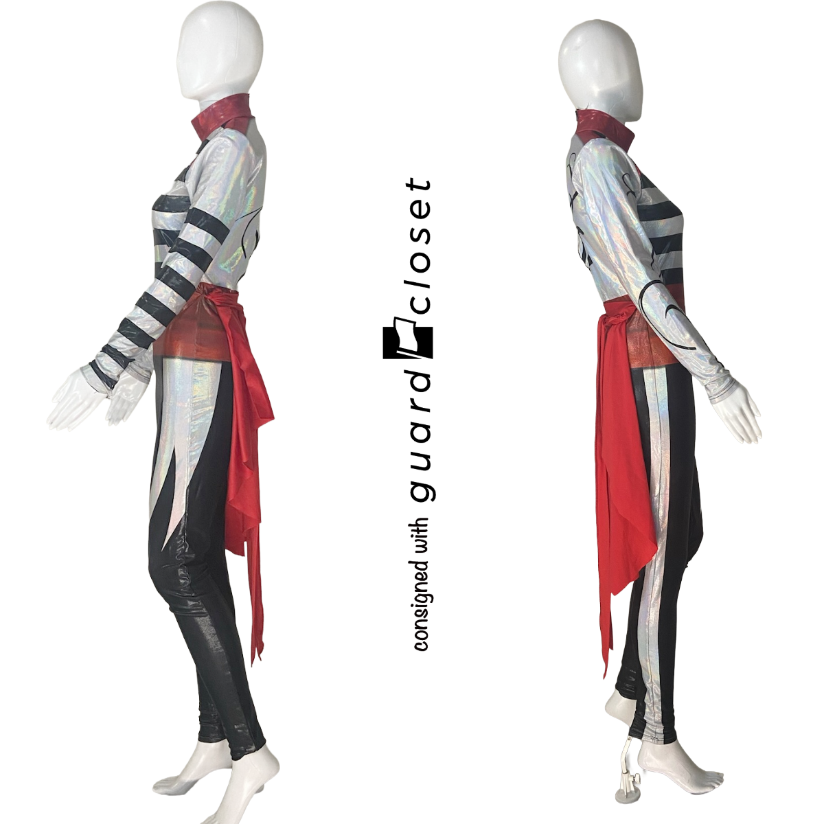 Red Silver Black Long Sleeve Skirted Unitards | G2 Performance | Set of 19