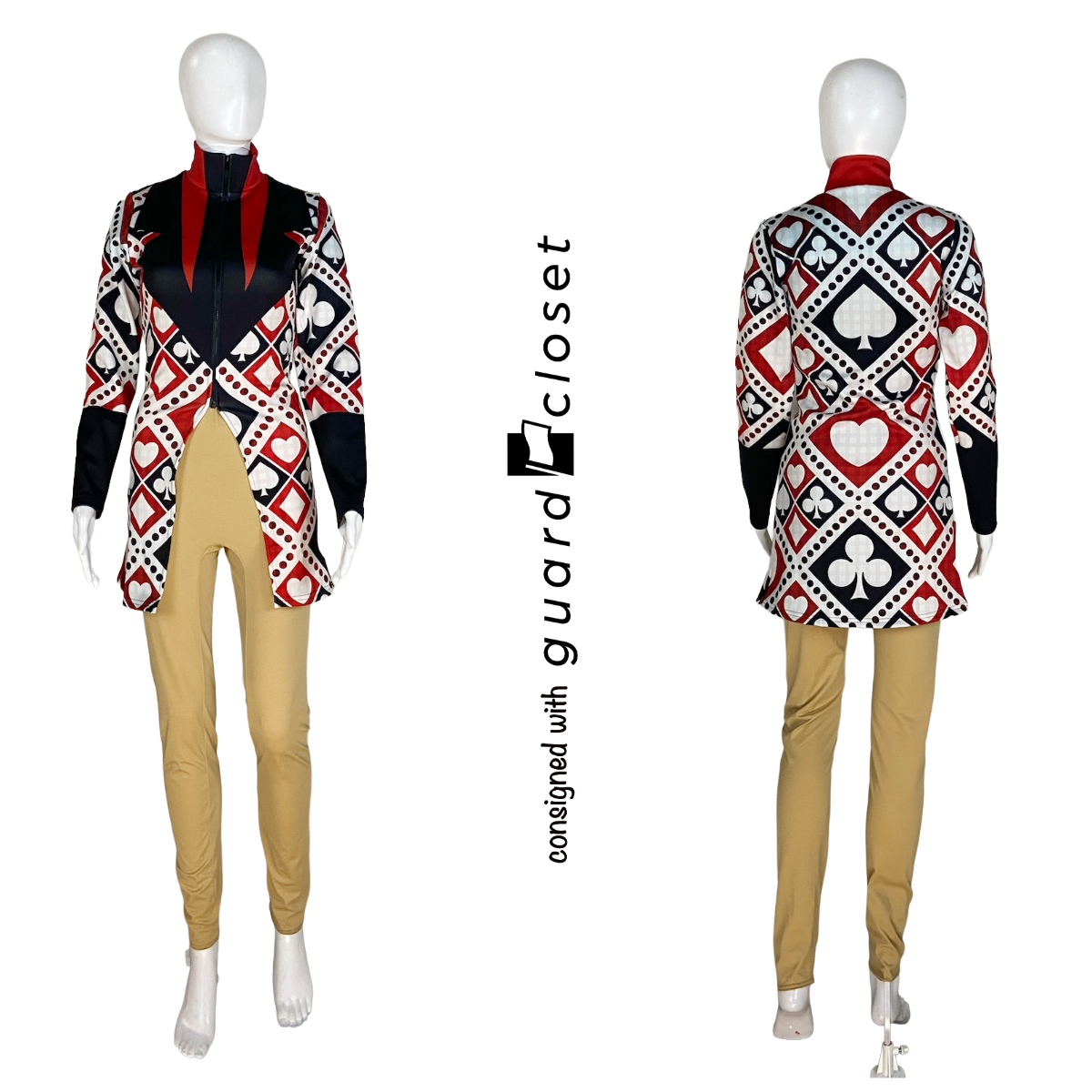 8 Red Black Deck of Cards Zip Up Jackets by Showday