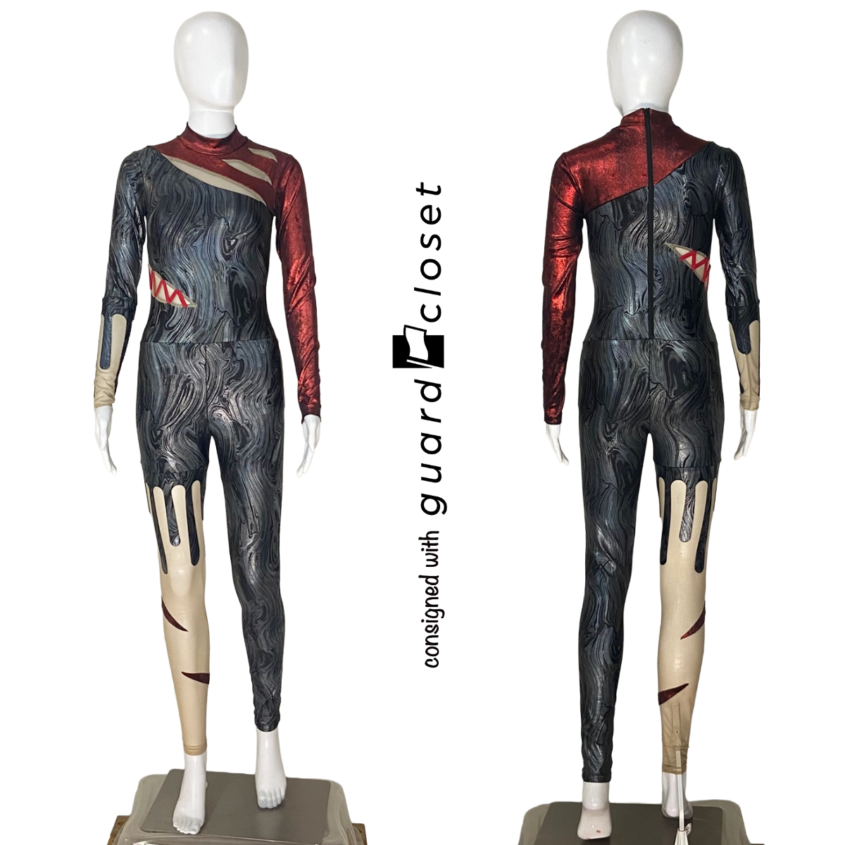 Gray Tan Maroon Long Sleeve Unitards | guardcloset | Set of 12