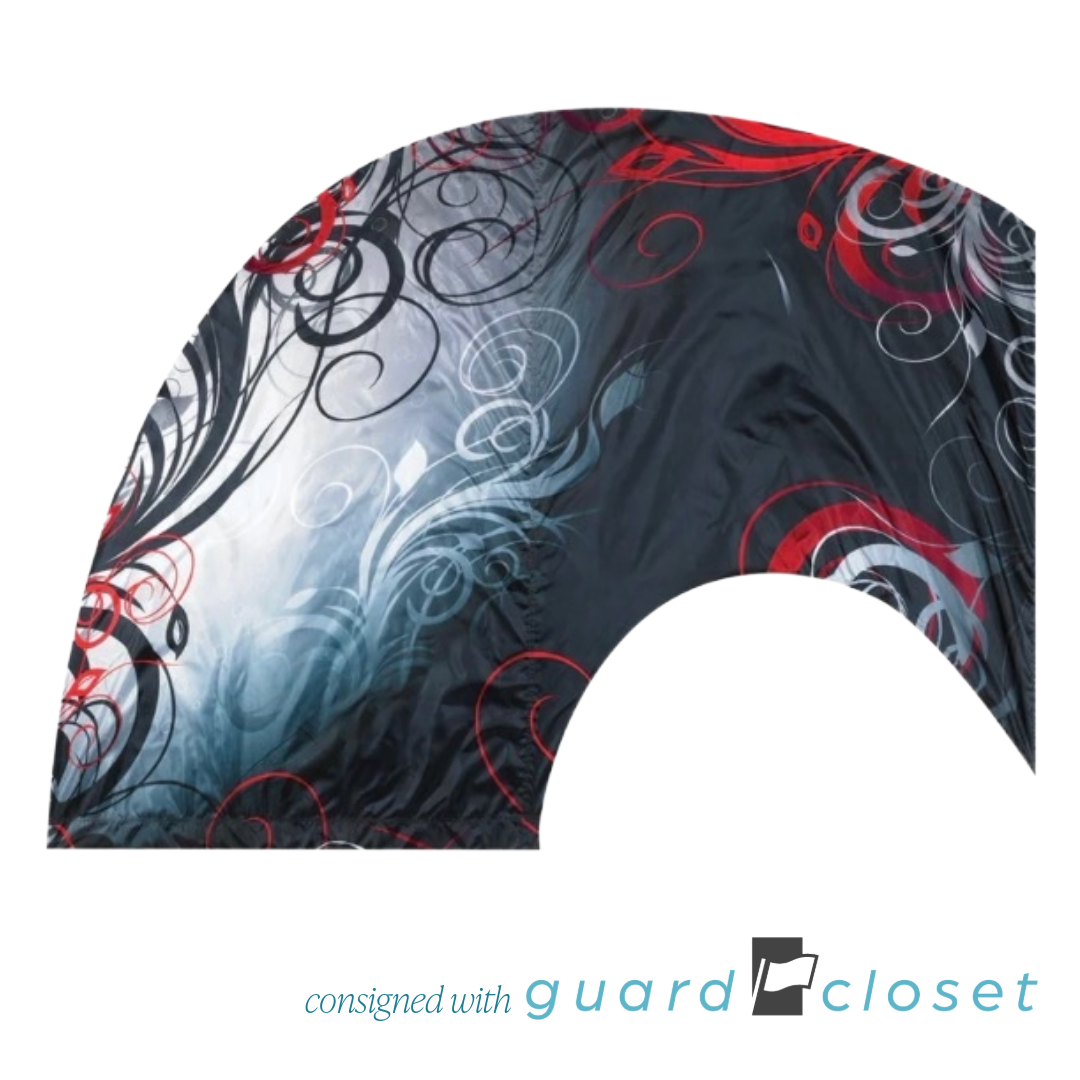 13 Red Black Gray Filigree Super Swing Digital 004 Flags by StylePlus