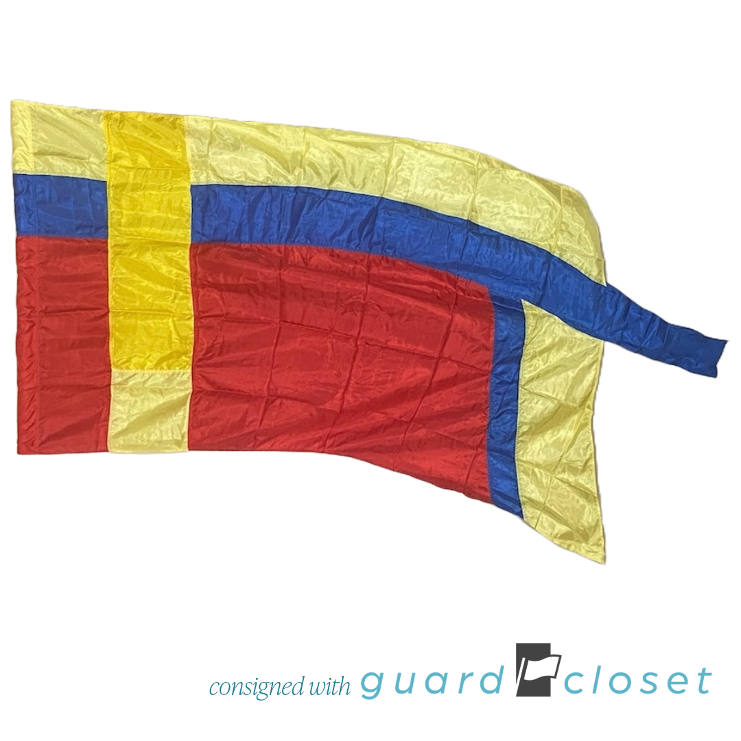 21 red yellow blue flags
