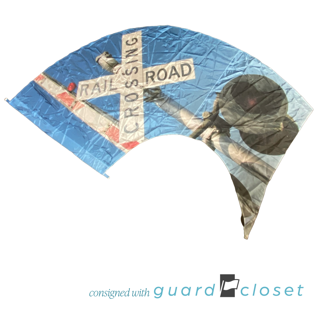 12 railroad crossing train Band Today swing flags