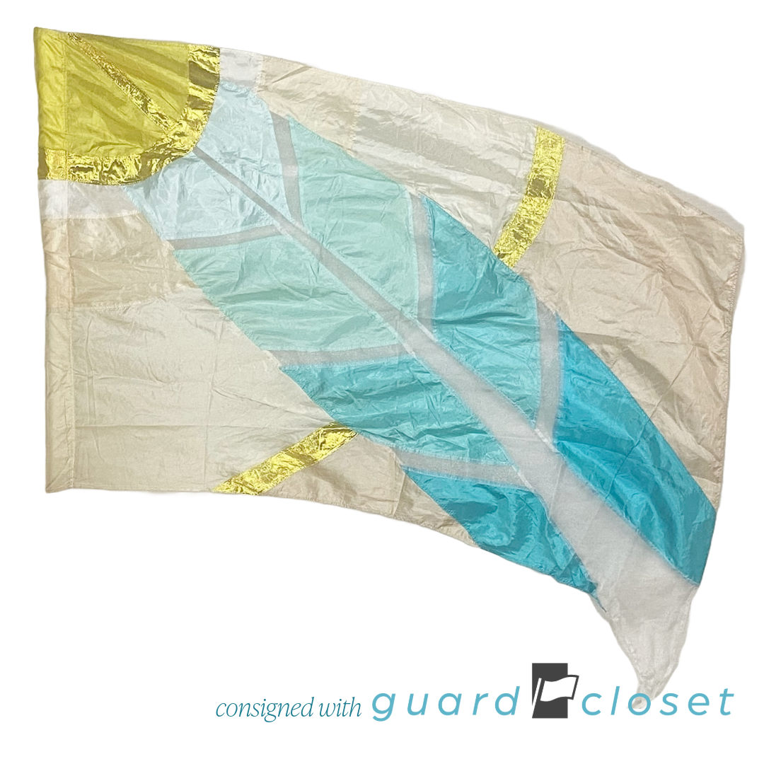 13 Gold Aqua Feather Flags by McCormicks