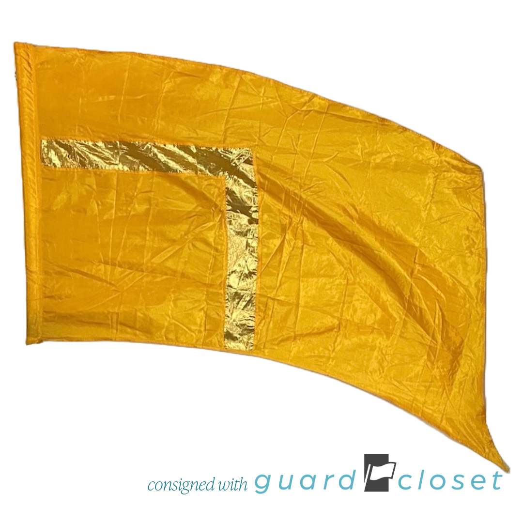 5 orange gold flags