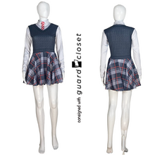 Load image into Gallery viewer, 15 Gray Red Student School Uniform Theme Dresses & Unitards by Digital Performance Gear